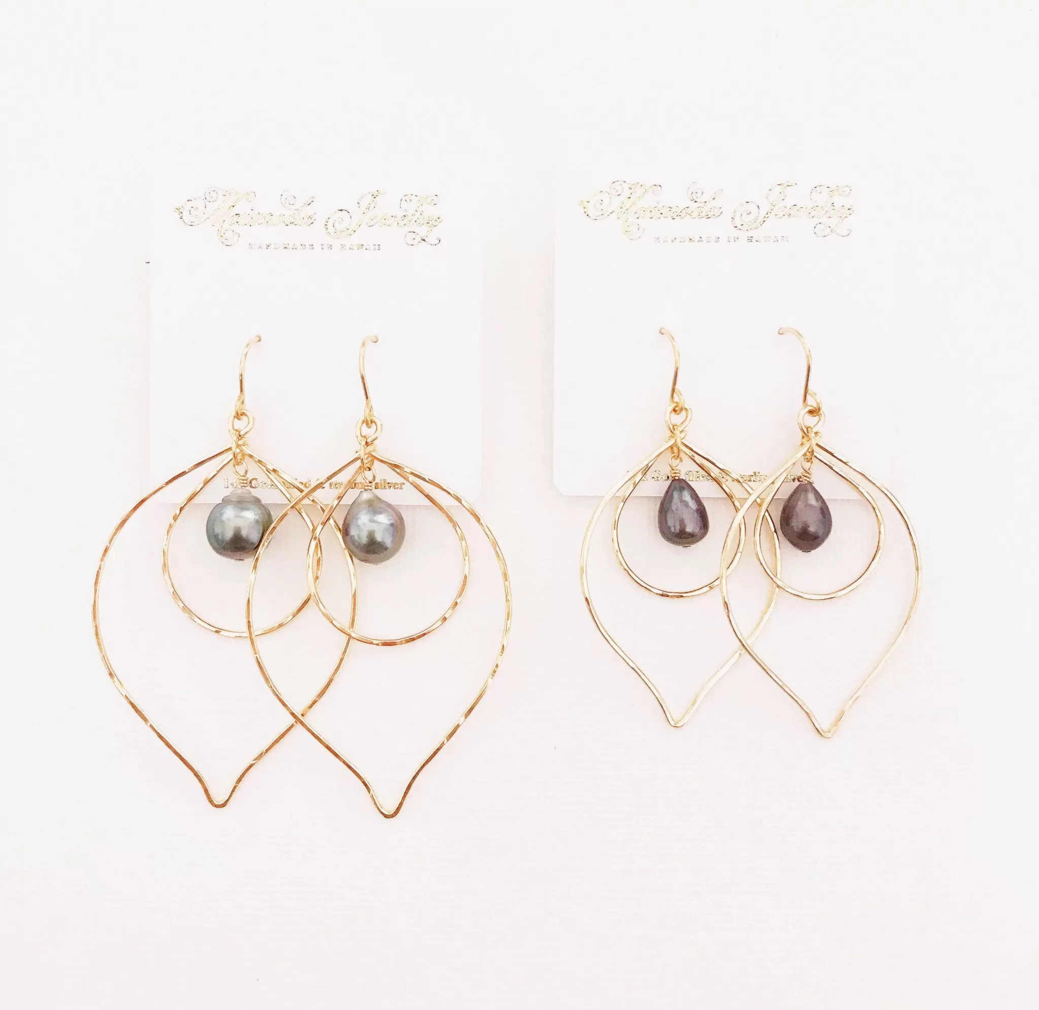 Earrings Kina - black  pearl (E337)