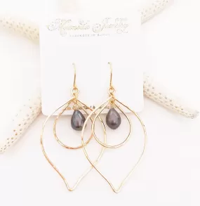 Earrings Kina - black  pearl (E337)