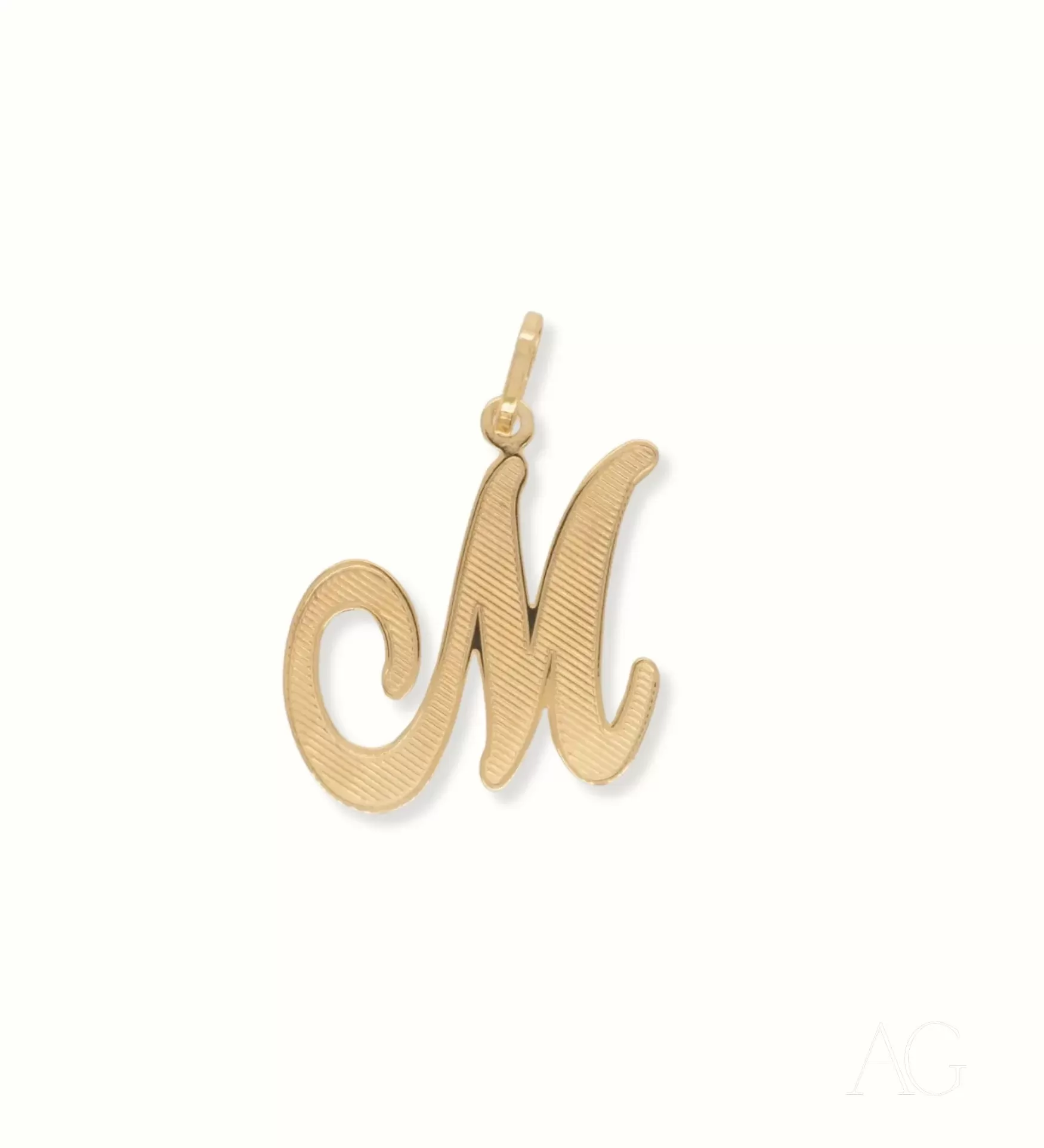 Elegant 18k Gold Letter M Pendant