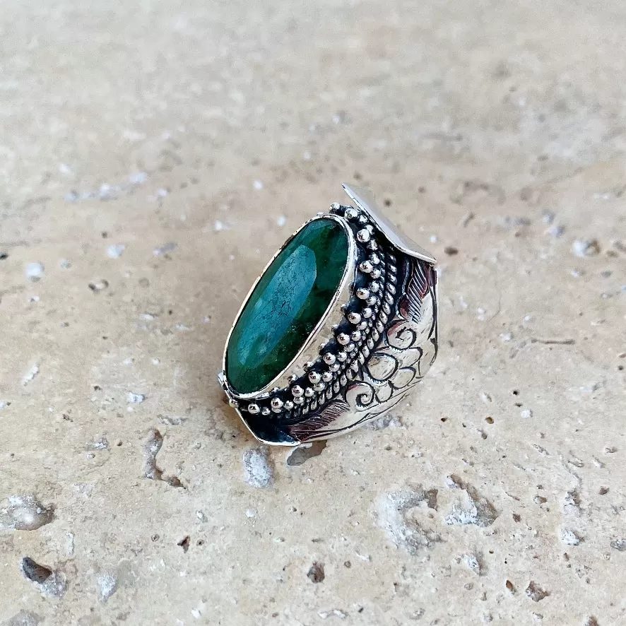 Emerald Quartz Ring - Devani