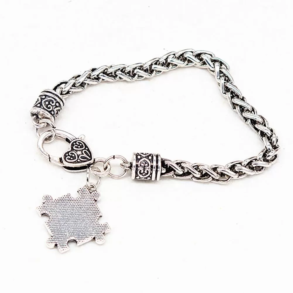 Fashion Women Bracelets & Bangles Alloy Enamel Autism Awareness  Piece Autistic charm bracelet Girl Jewelry