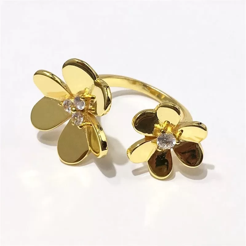 Flower Open Ring For Women Wedding Party Travel Ring Jewelry Copper Classic Ring Jewelry - S83332