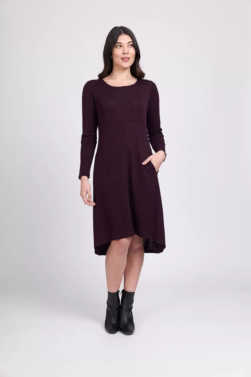 Foil - Swipe Right Merino Dress - Plum