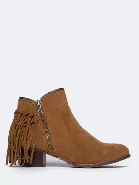 Fringe Zipper Bootie