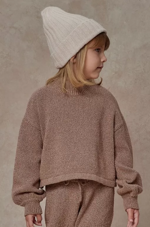 Girls Sweater Rylee   Cru Knit Sweater Heathered Mocha