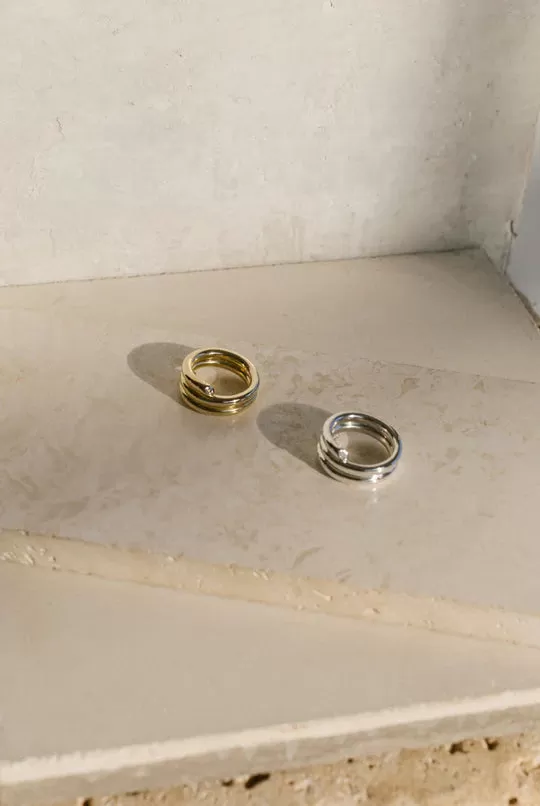 Gold & Diamond Coil Ring