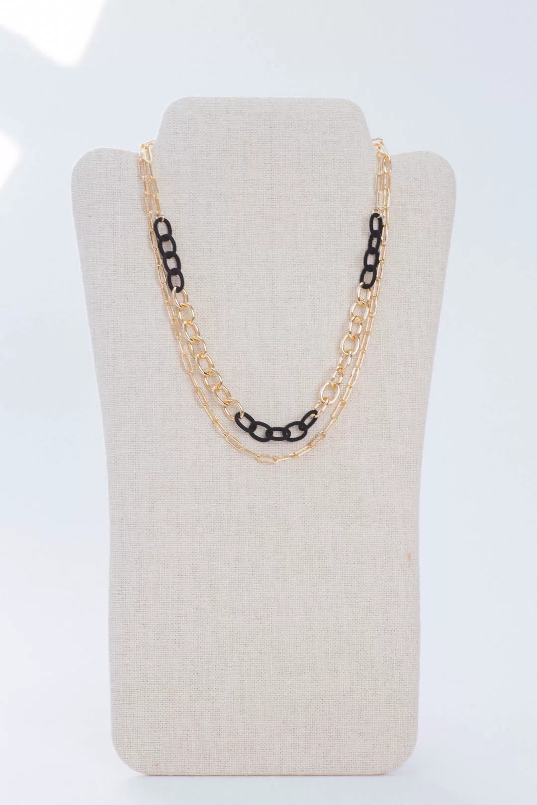 Good Times Layered Necklace, Gold/Black