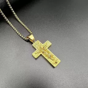 Hip Hop Messiah Cross Gold Pendant