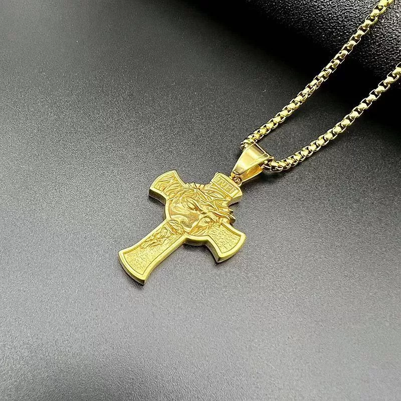 Hip Hop Messiah Cross Gold Pendant