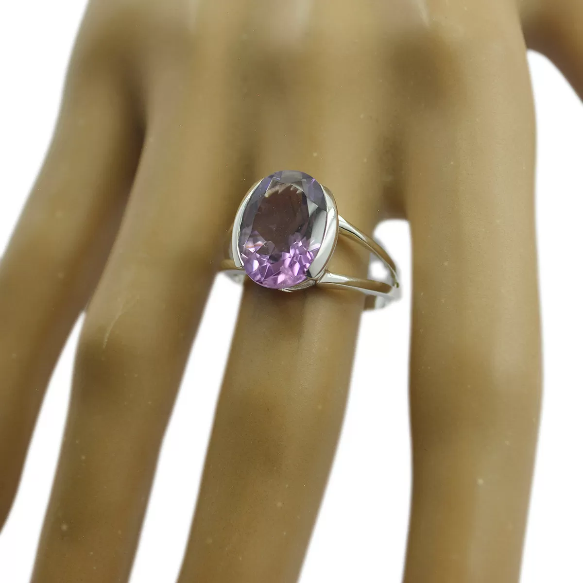 India Gems Amethyst Sterling Silver Rings American Diamond Jewelry