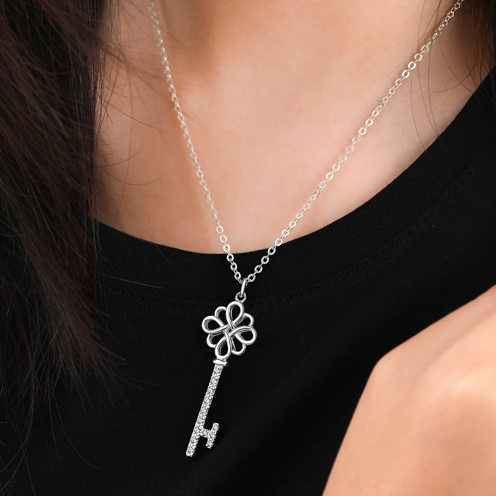 Infinity Knot Key Sterling Silver Pendant