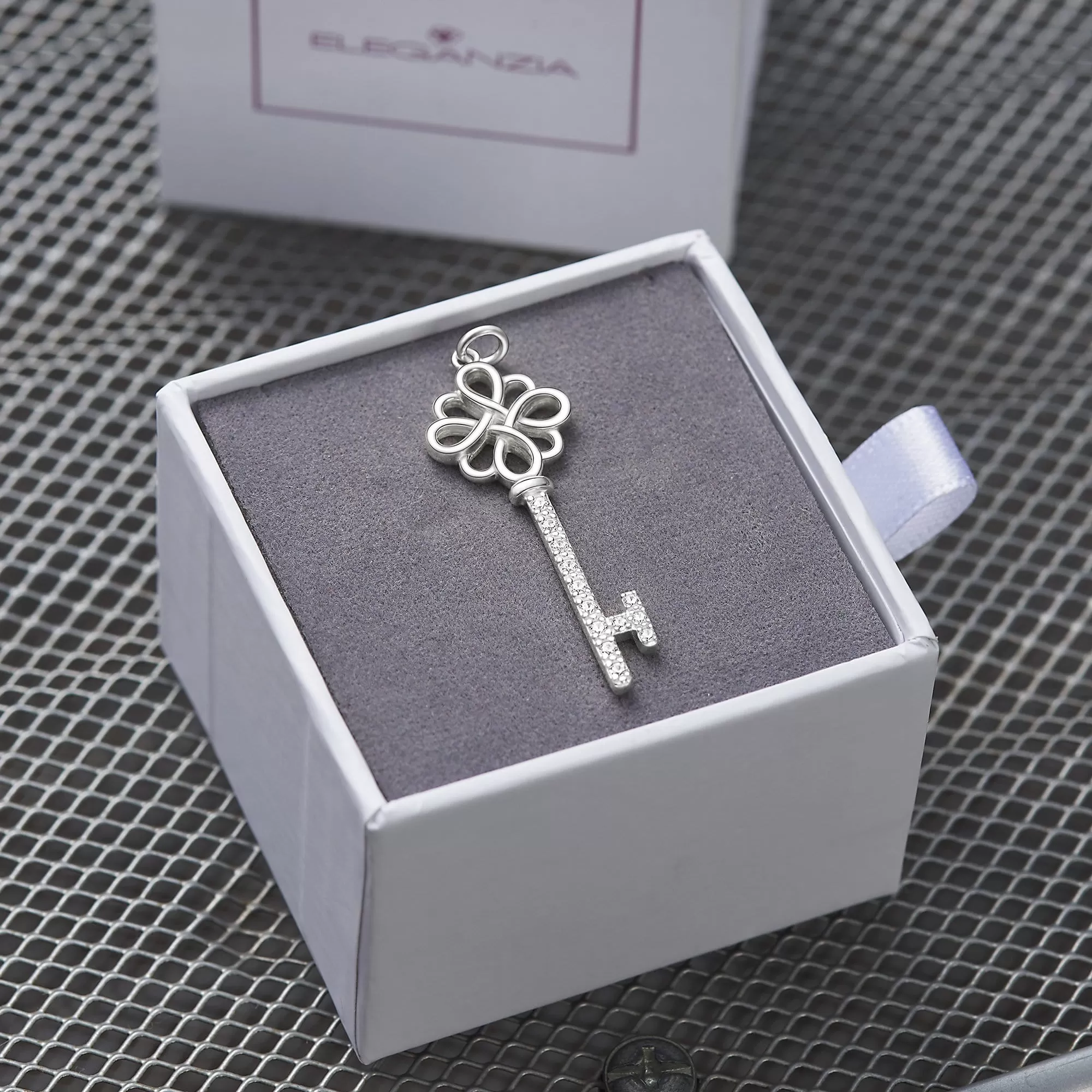 Infinity Knot Key Sterling Silver Pendant