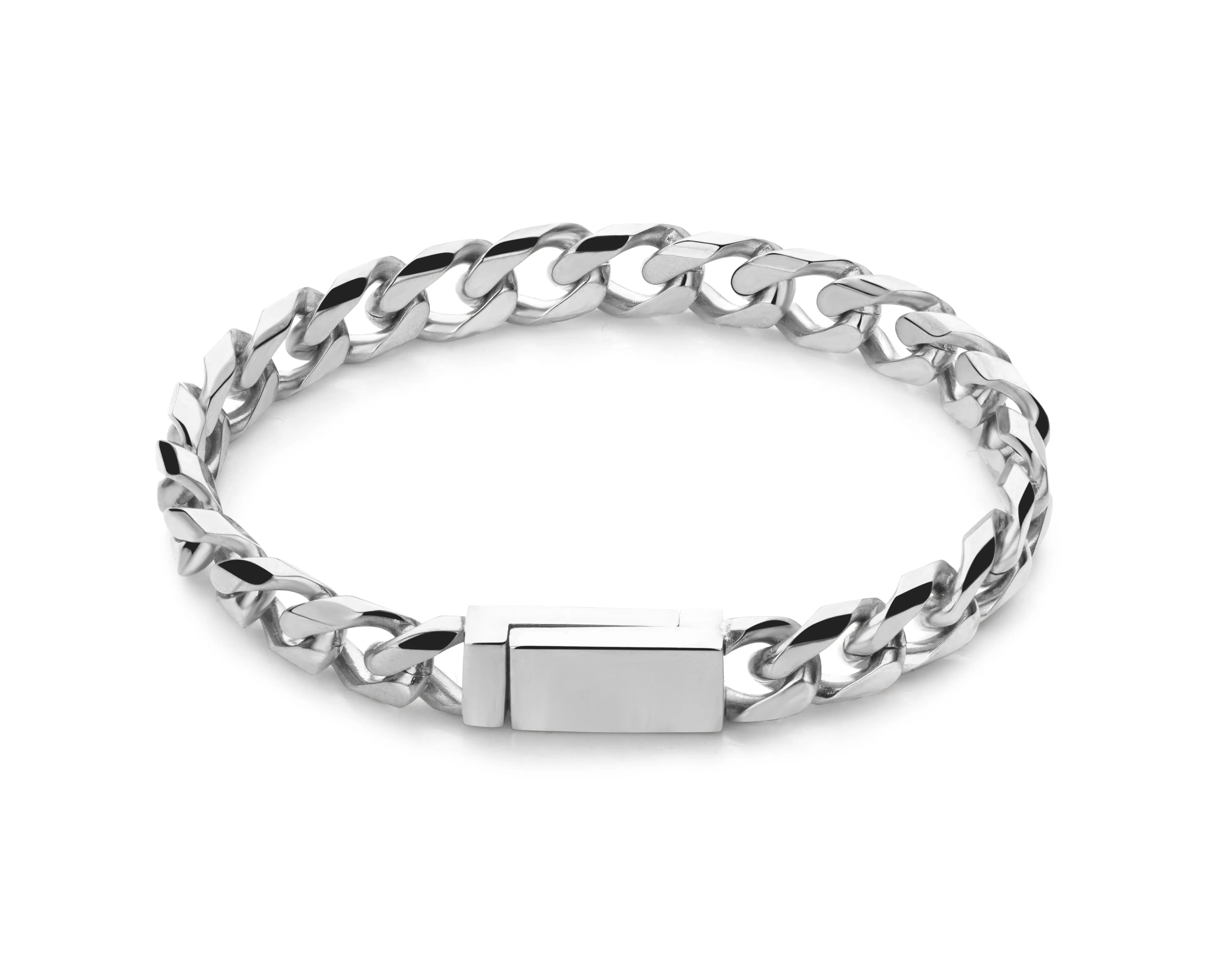 Initial chain bracelet silver