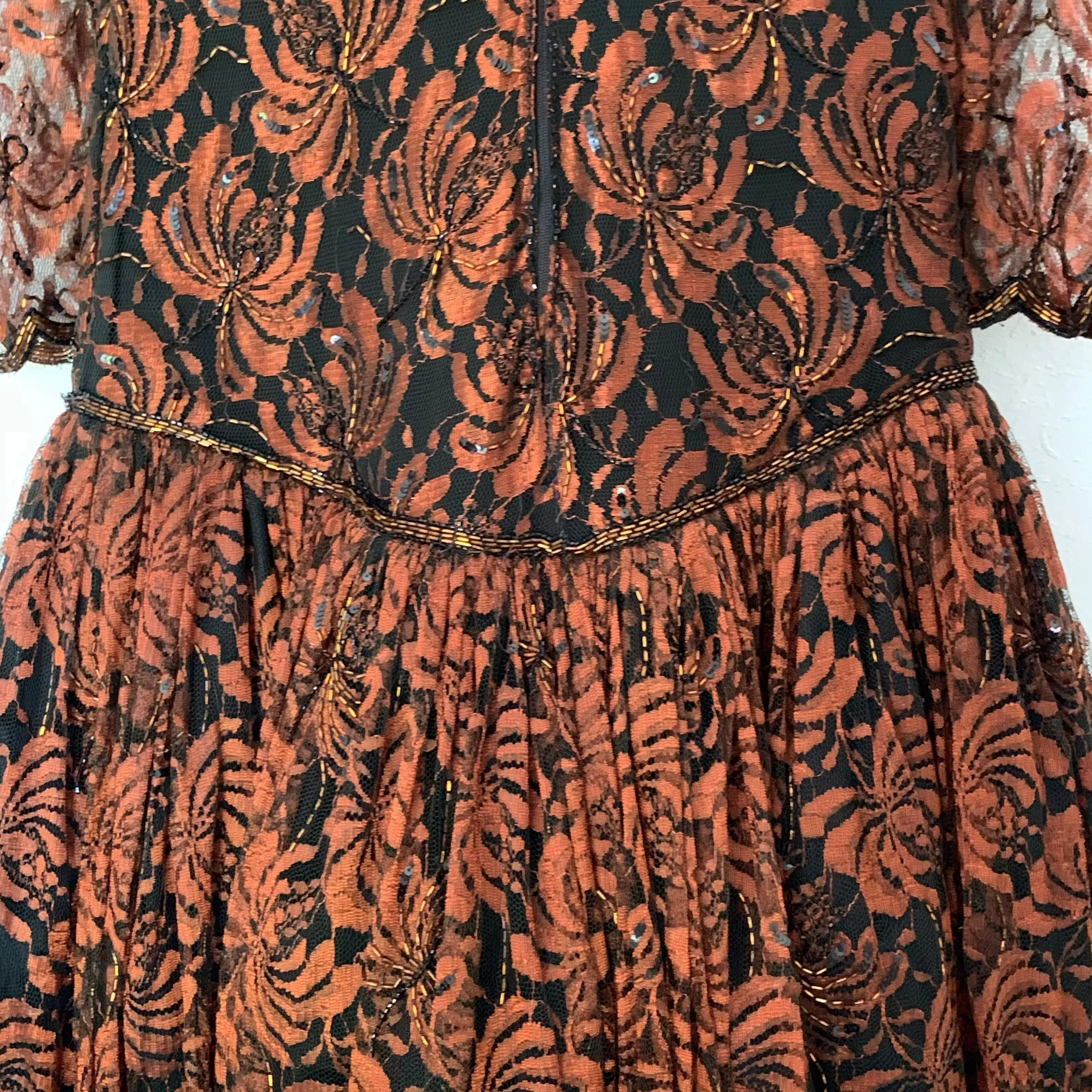 Judith Ann Creations Copper Lace Dress