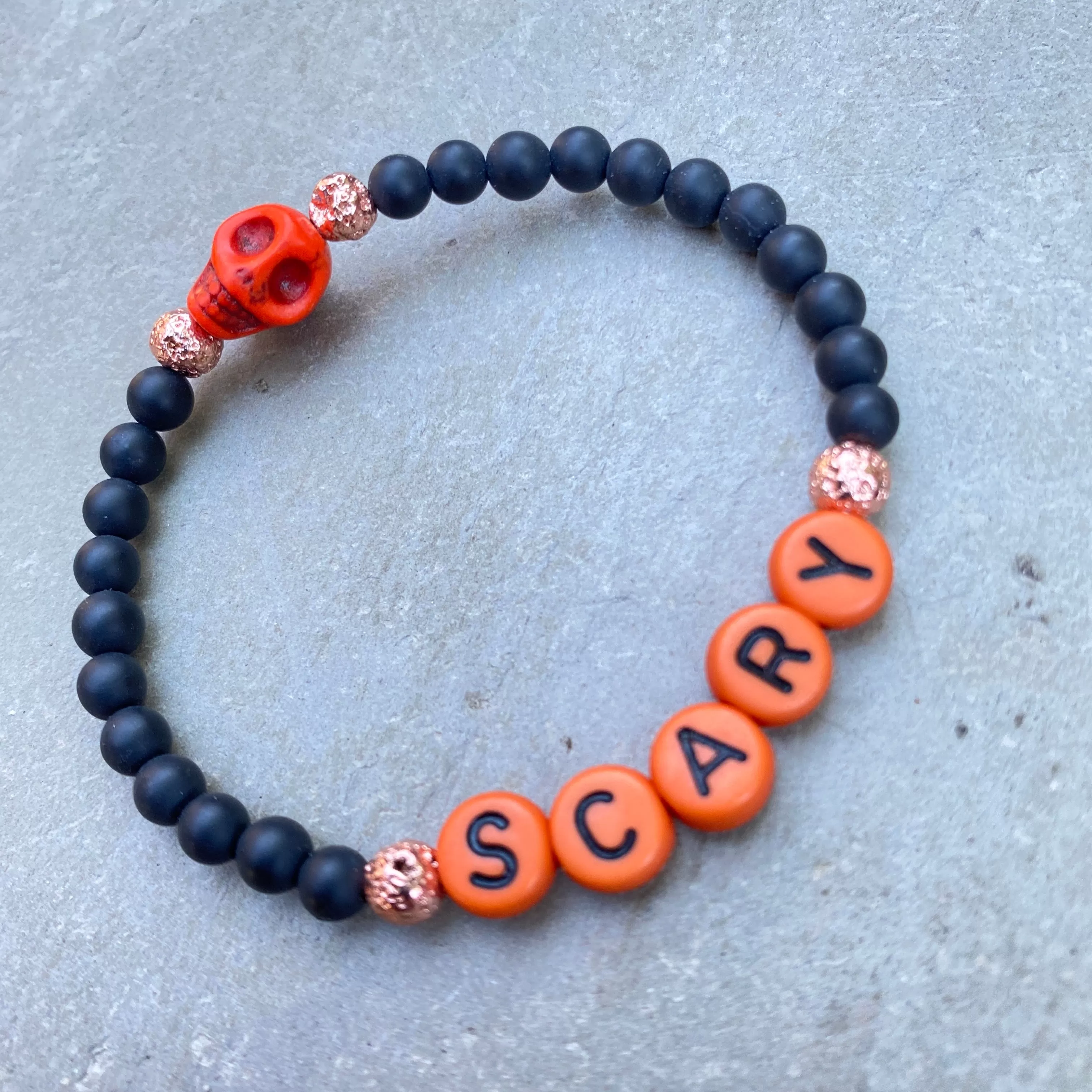 Kids Halloween theme Gemstone Skull Bracelets