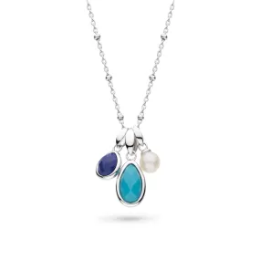 Kit Heath Coast Pebble Azure Gemstone Trio Pendant Necklace