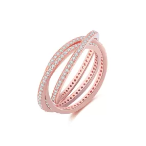 Layered Ring 18ct Rose Gold Plated Vermeil