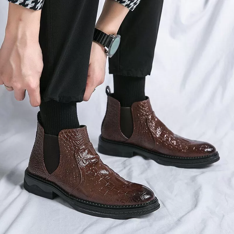 Leather Chelsea Ankle Boots - Men's Casual Shoes WC1253