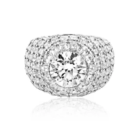 Leighanna 16 Carat G VS1 Round Brilliant Lab-Grown Diamond Chandelier Engagement Ring in 14k White Gold