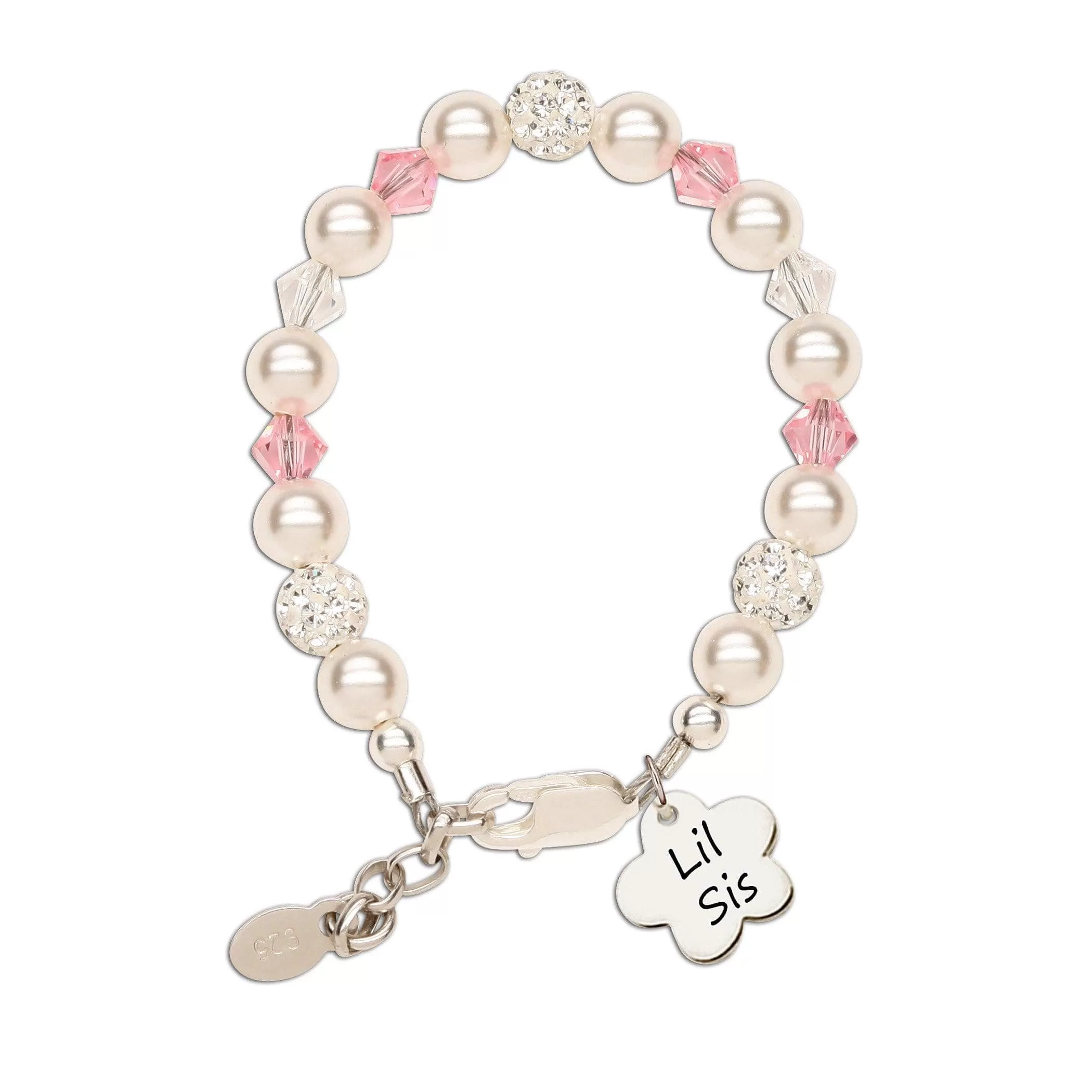 Lil Sis (Flower) - Sterling Silver Little Sister Bracelet