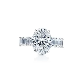 Luana 7 Carat H VS2 Oval Cut Lab-Grown Diamond Engagement Ring in 14k White Gold