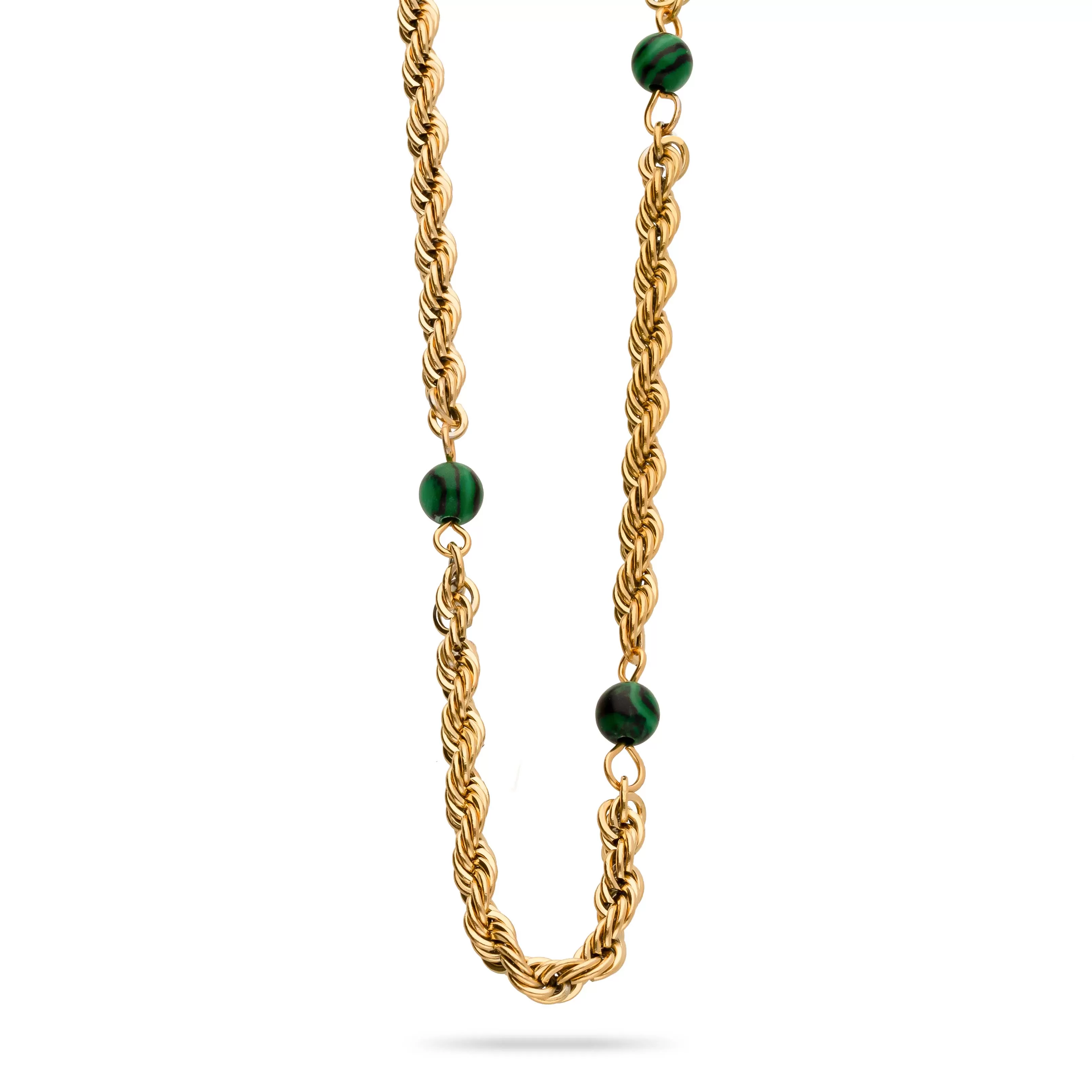 Malachite necklace gold