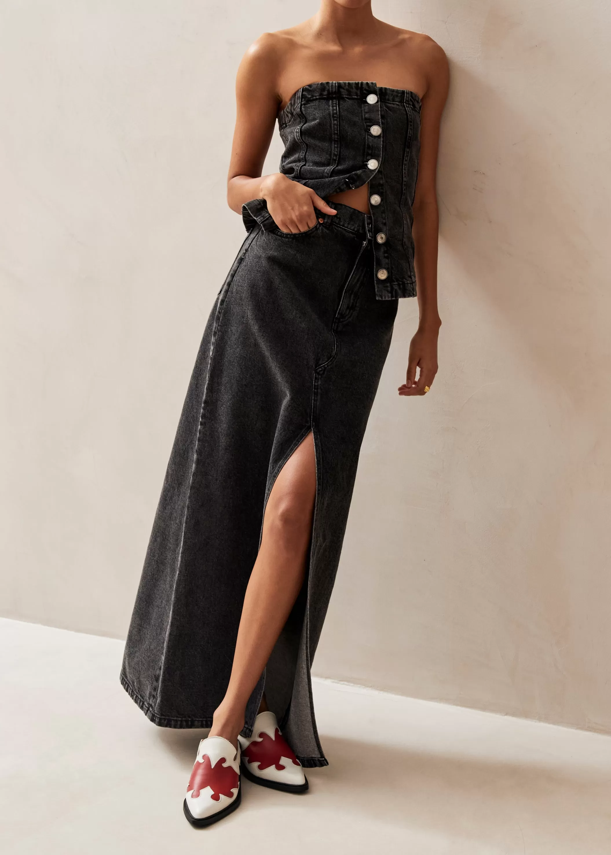 Mariana Black Denim Skirt