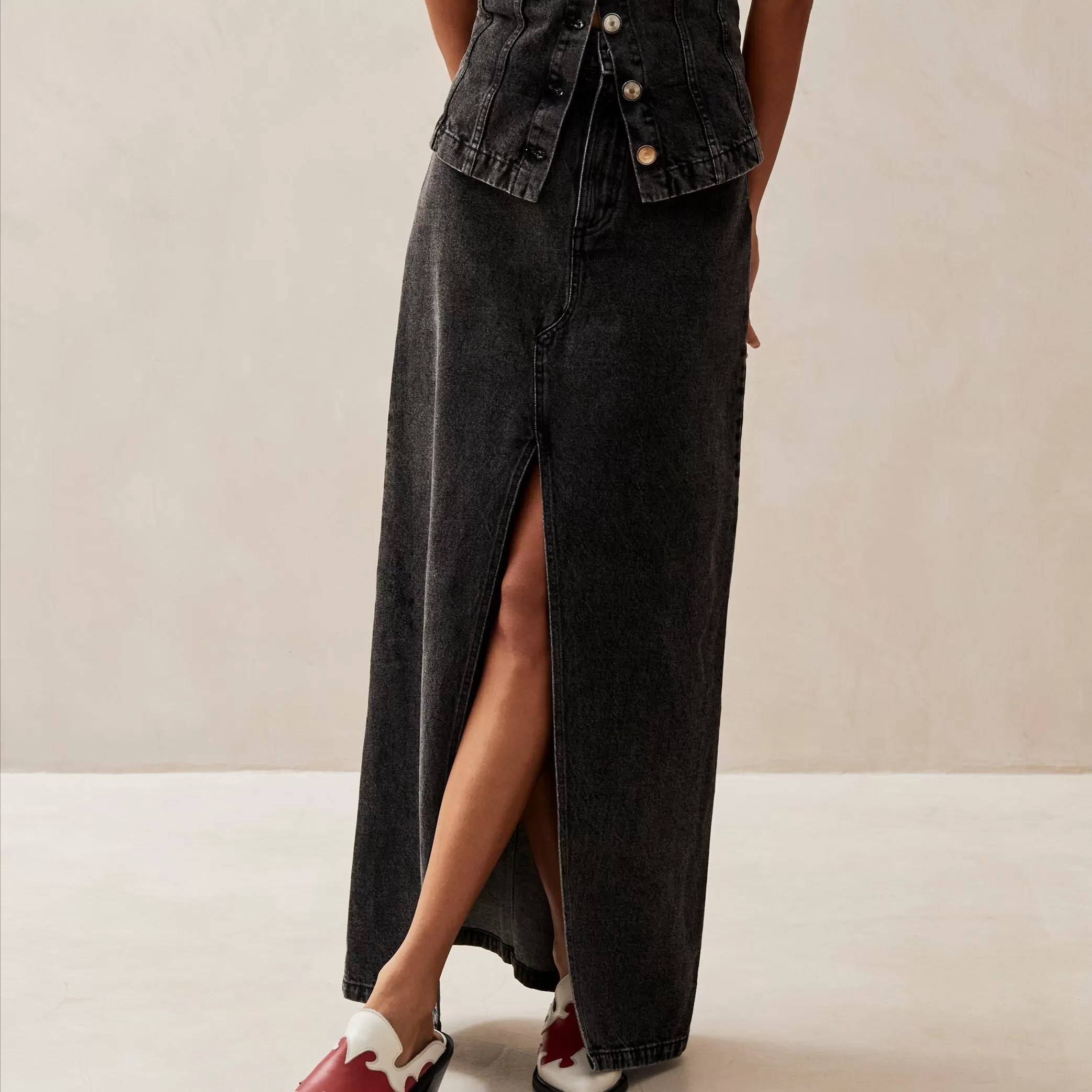 Mariana Black Denim Skirt