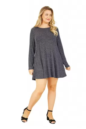 Mela London Navy Plus Size Shimmer Tunic Dress