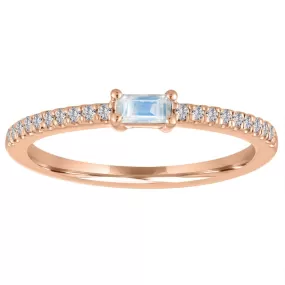 My Story The Julia Baguette Moonstone Diamond Ring