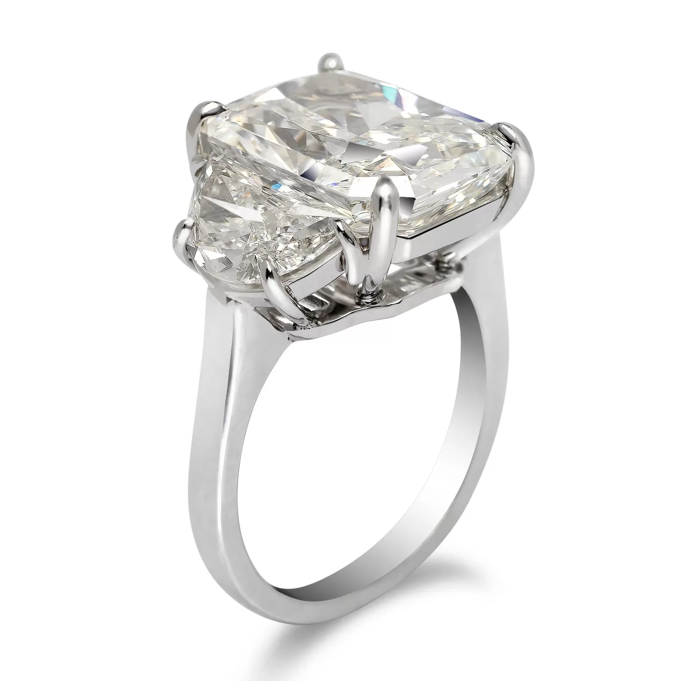 NOVA 11 CARAT RADIANT CUT K COLOR SI1 CLARITY DIAMOND ENGAGEMENT RING PLATINUM GIA CERTIFIED 8 CT K SI1 BY MIKE NEKTA