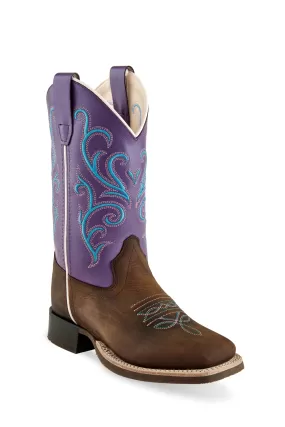 'Old West' Children's 8" Girls' Purple Western - Brown / Purple