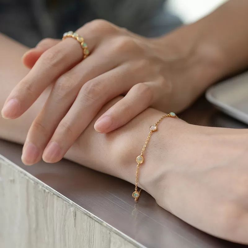 Opal Round Diamond Bracelet