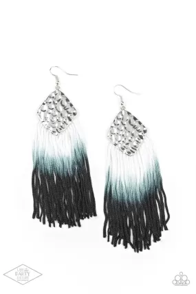 Paparazzi Dip In - Black Ombre Tassel Earrings