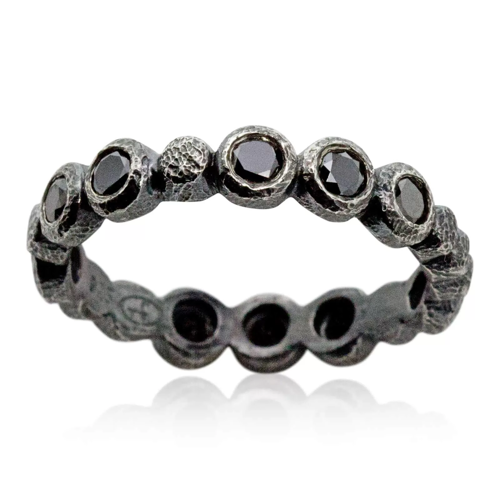 Pebbles and Black Diamond Ring