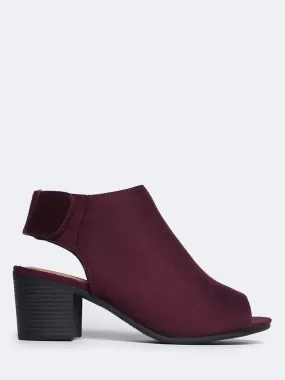 Peep Toe Low Heel Ankle Bootie