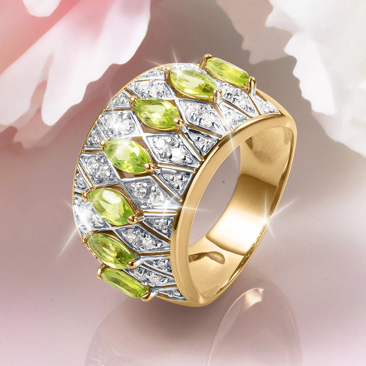 Peridot Marquee Ladies Ring