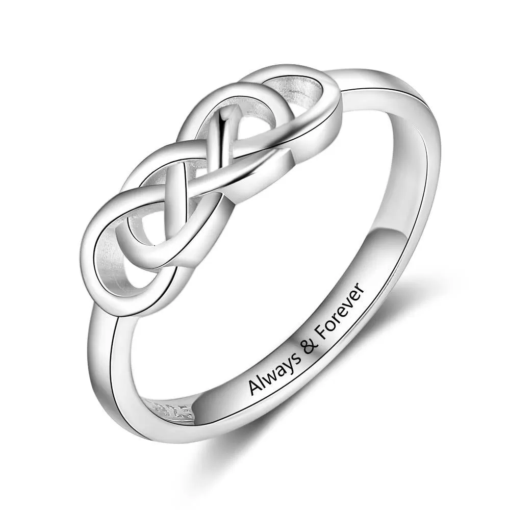 Personalized Wedding Engagement Rings for Women Engraved Name Braided Knot Ring Fashion Jewelry Gift