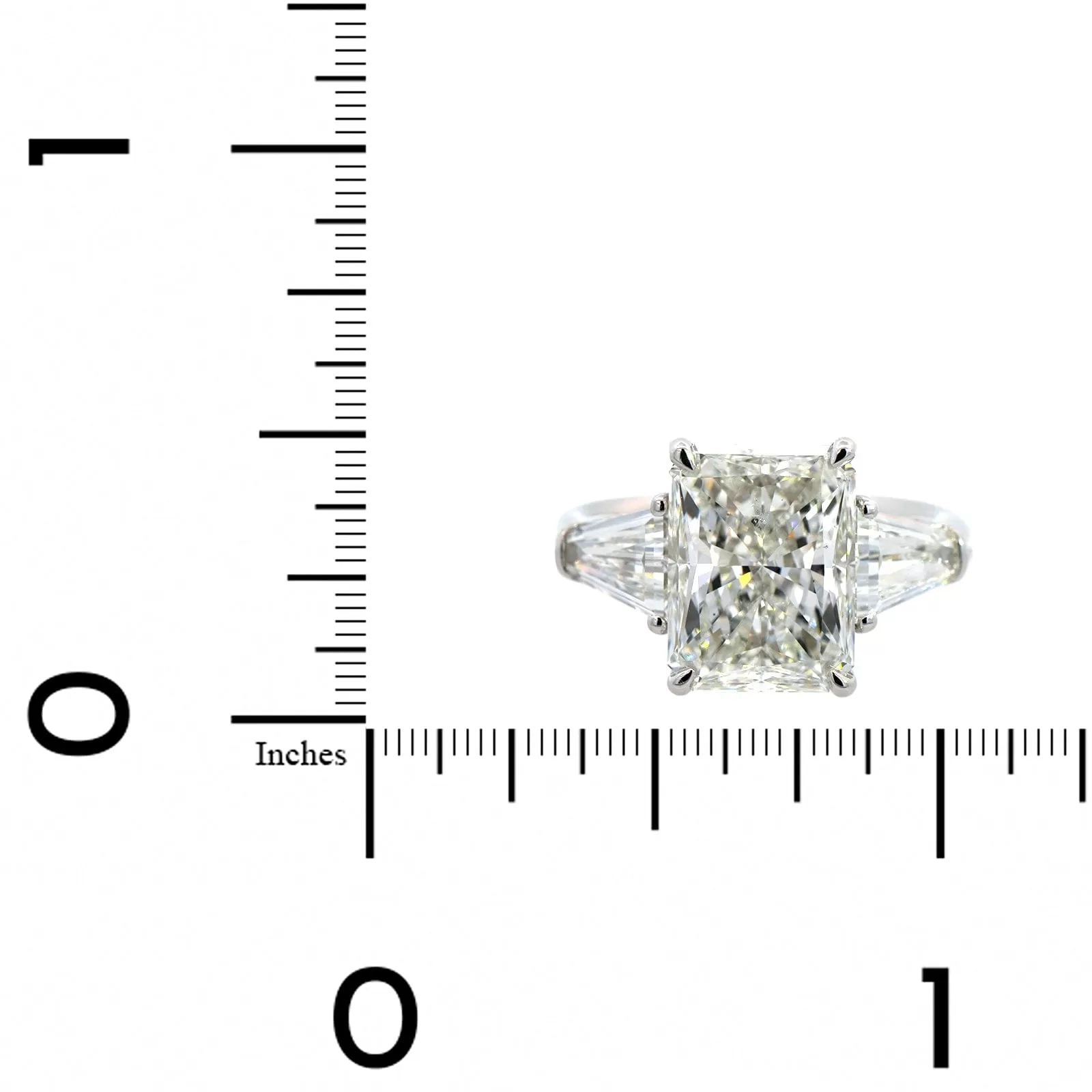 Platinum 3 Stone Radiant Cut Diamond Engagement Ring