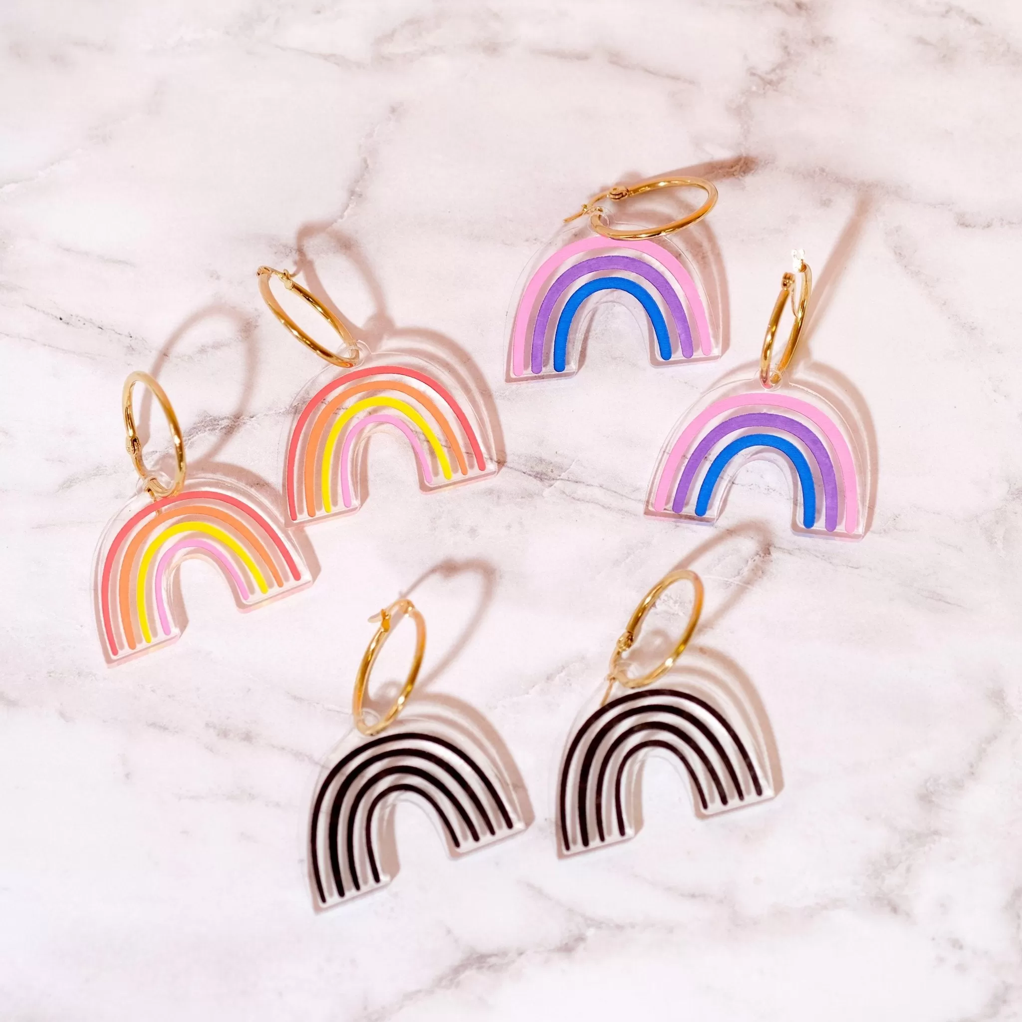 Pride Rainbows 🏳️‍🌈 - Bisexual Rainbow Hoop Earrings