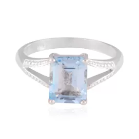 Reals Gemstones Blue Topaz 925 Silver Ring Jewelry Stores Online