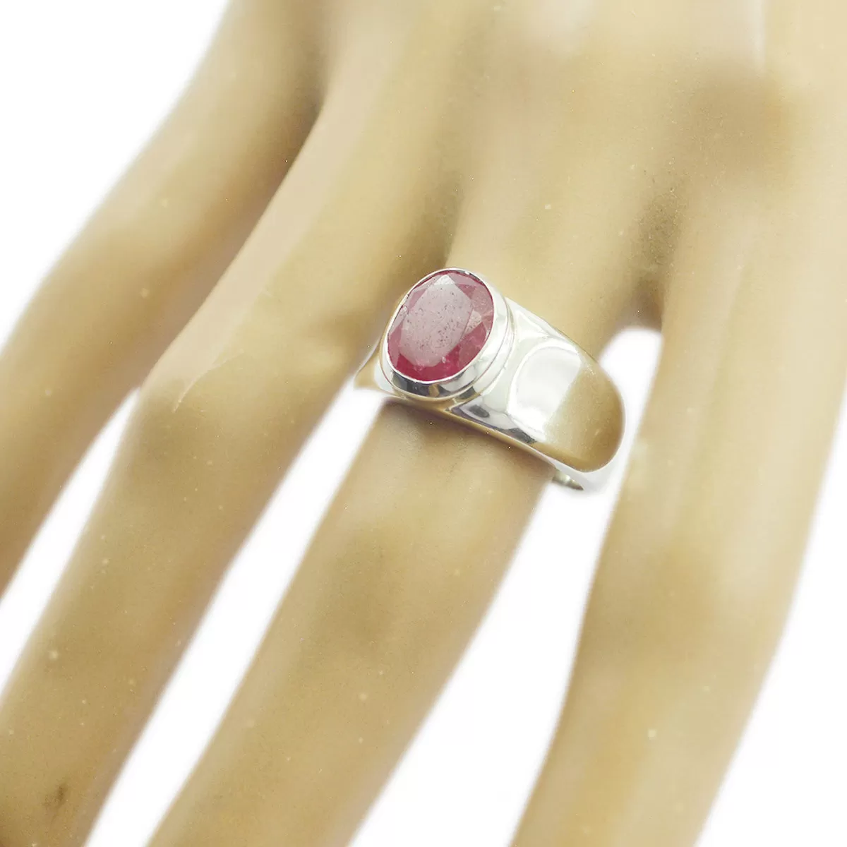 Riyo Adorable Gem Indianruby 925 Sterling Silver Rings Jewelry News