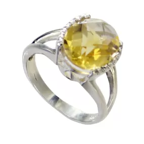 Riyo Attractive Gemstone Citrine Sterling Silver Rings Rook Jewelry