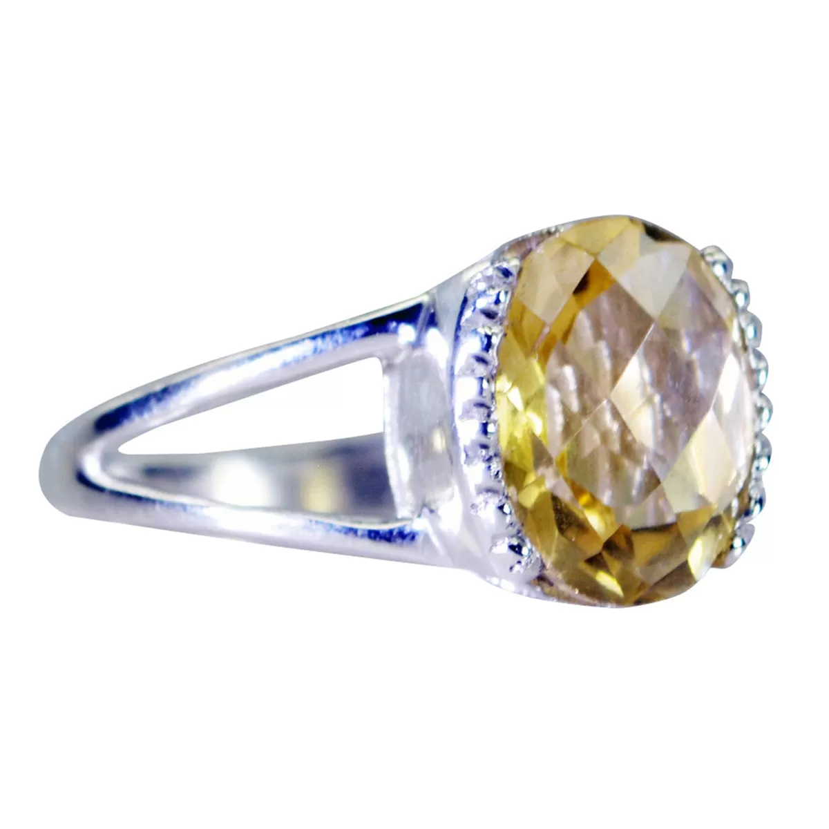 Riyo Attractive Gemstone Citrine Sterling Silver Rings Rook Jewelry