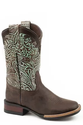 'Roper' Kids 9" Monterey Swirl Western - Brown / Turquoise