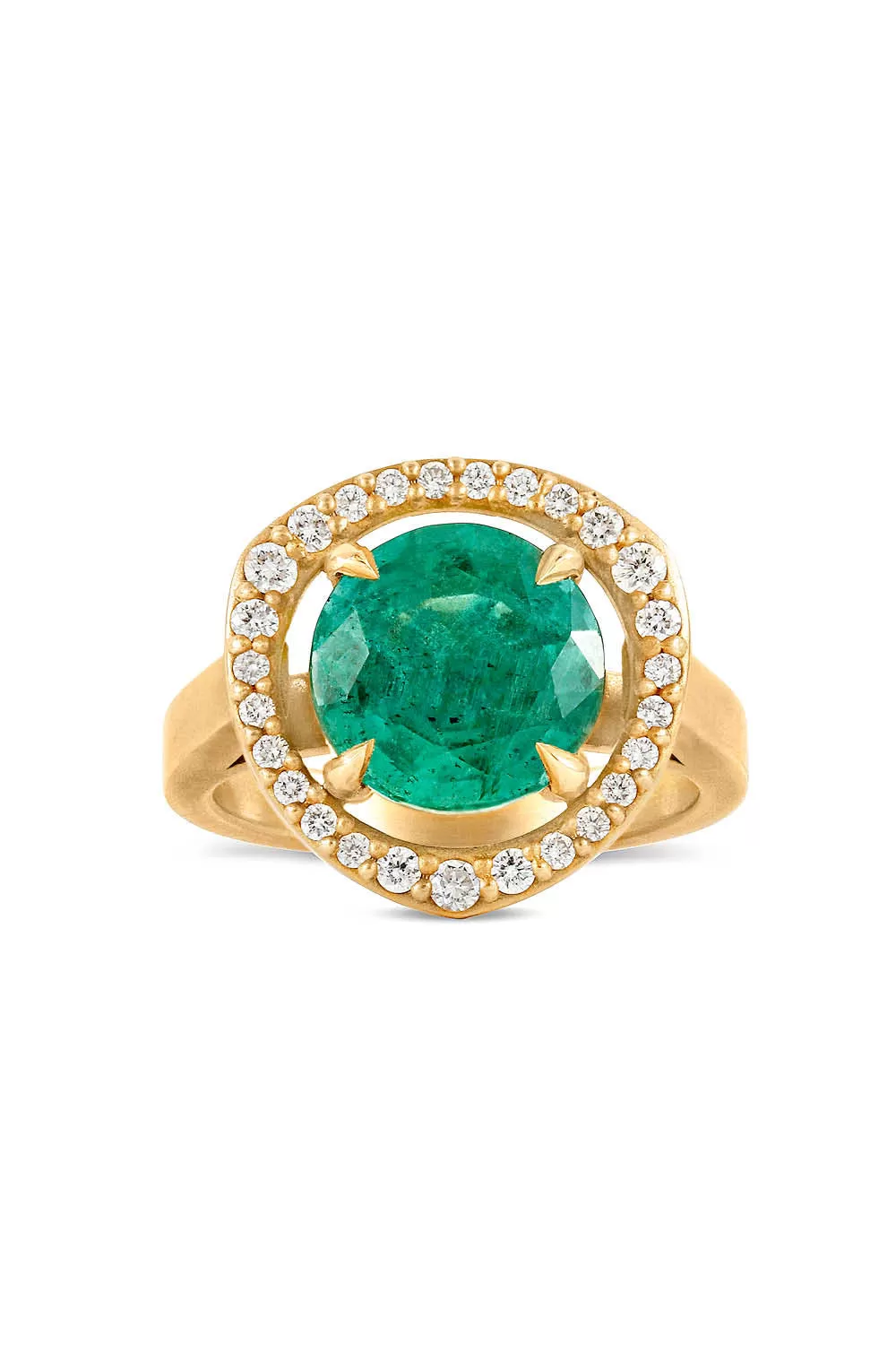 Sandy Leong Emerald Halo Ring