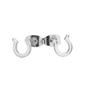 Silver Horseshoe Stud Earrings