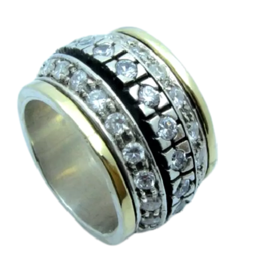 Spinner Ring for Woman set with Gemstones / Zircons.