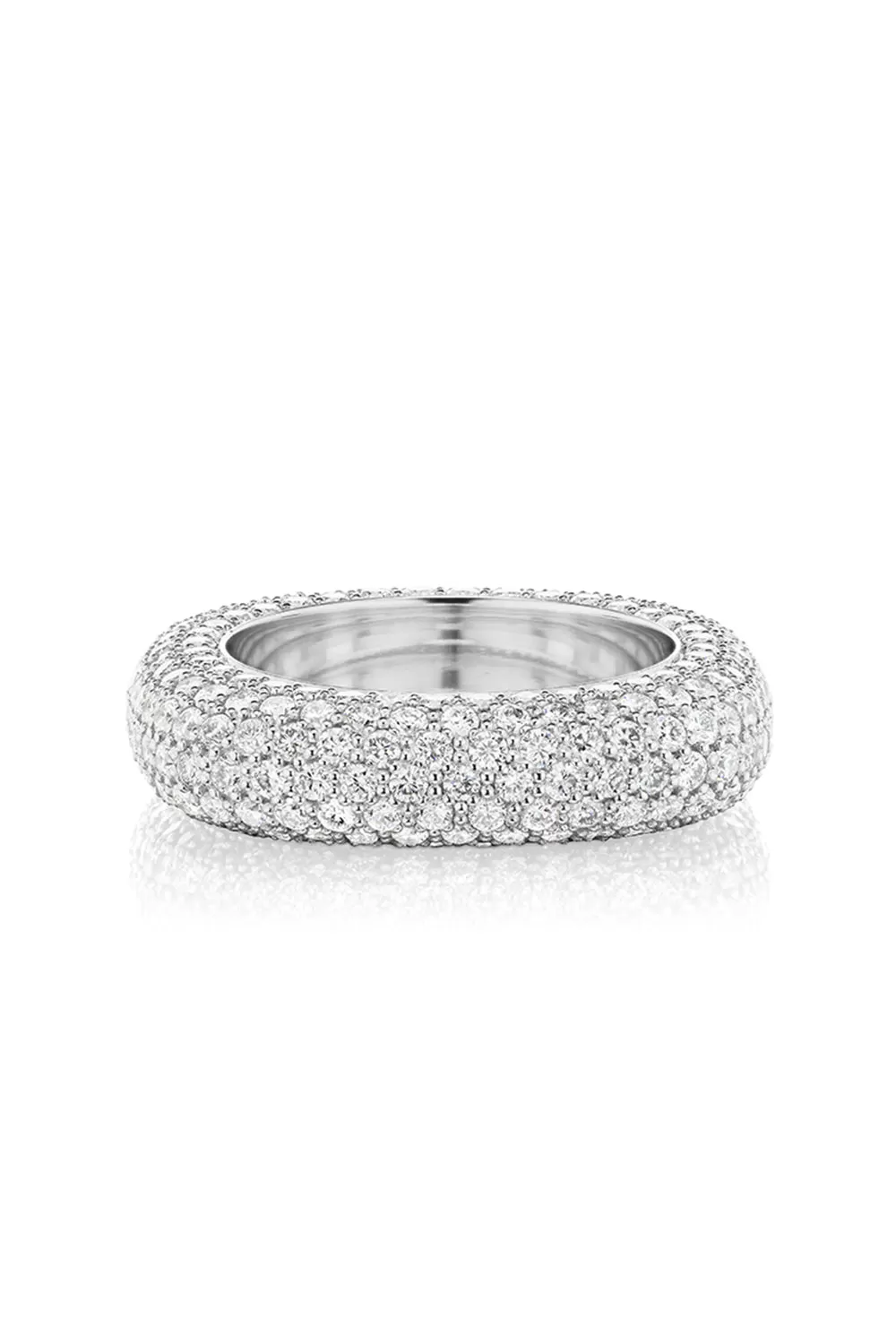 Square Bling Ring in White Gold