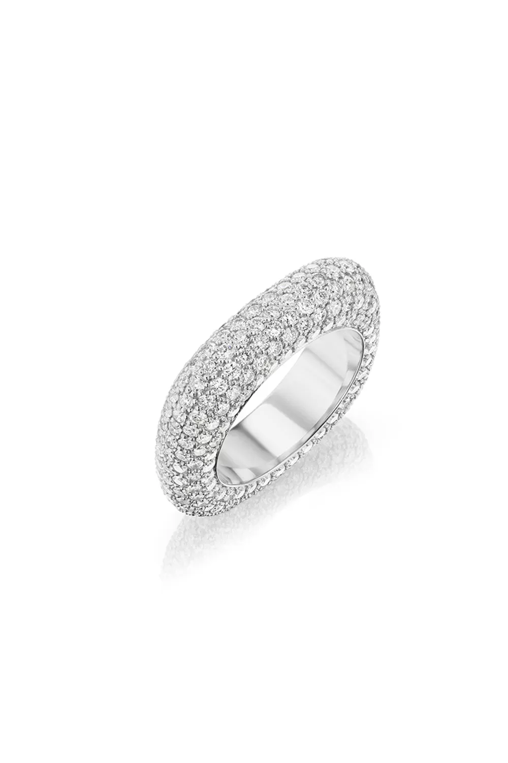 Square Bling Ring in White Gold